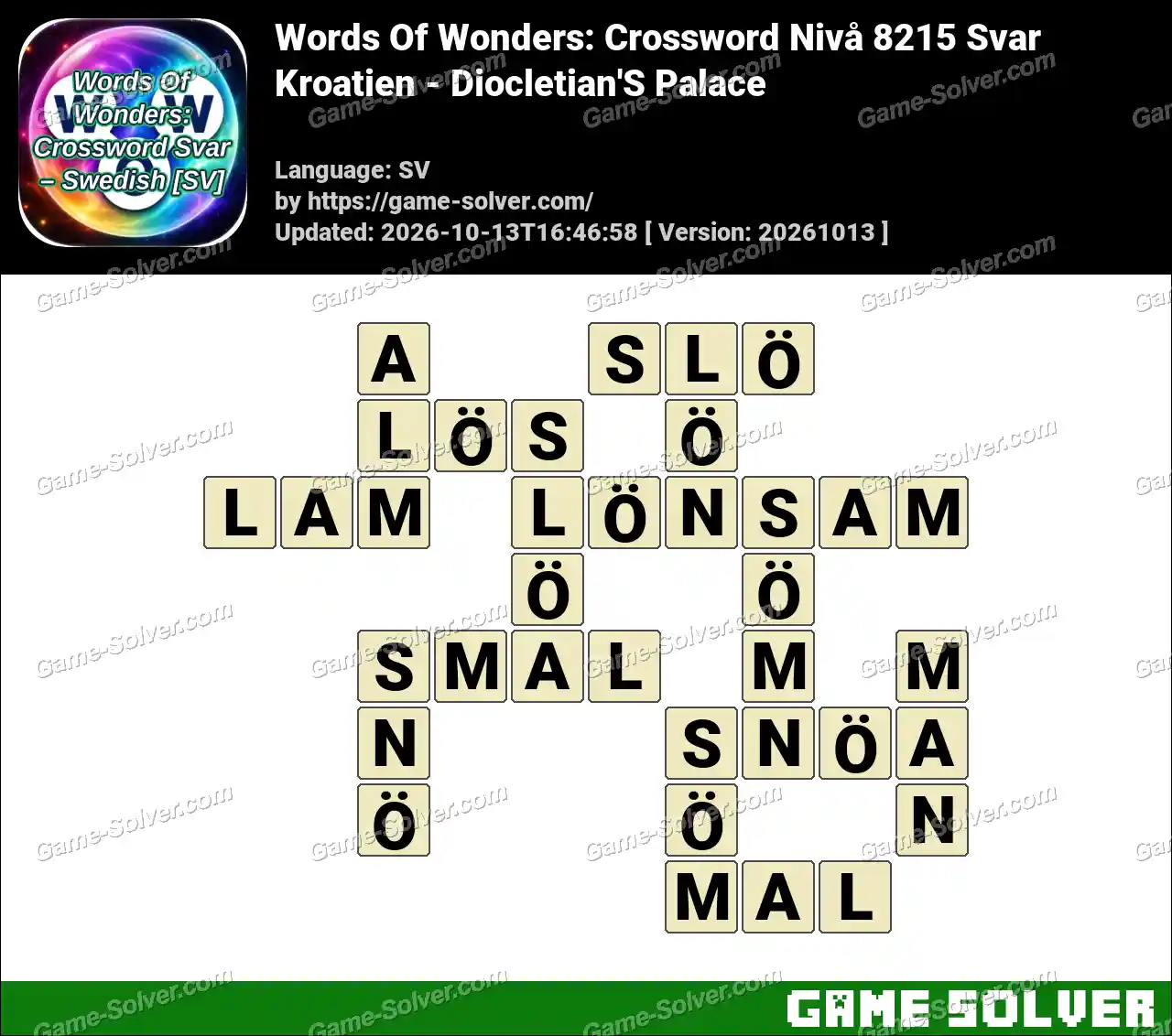 Words Of Wonders: Crossword Nivå 8215 Svar – Kroatien – Diocletian’S Palace